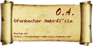 Ofenbecher Ambrózia névjegykártya